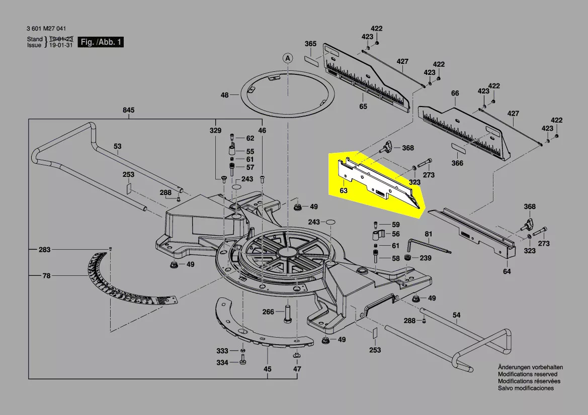 support gauche glissière réf. 1 609 B06 226 Bosch